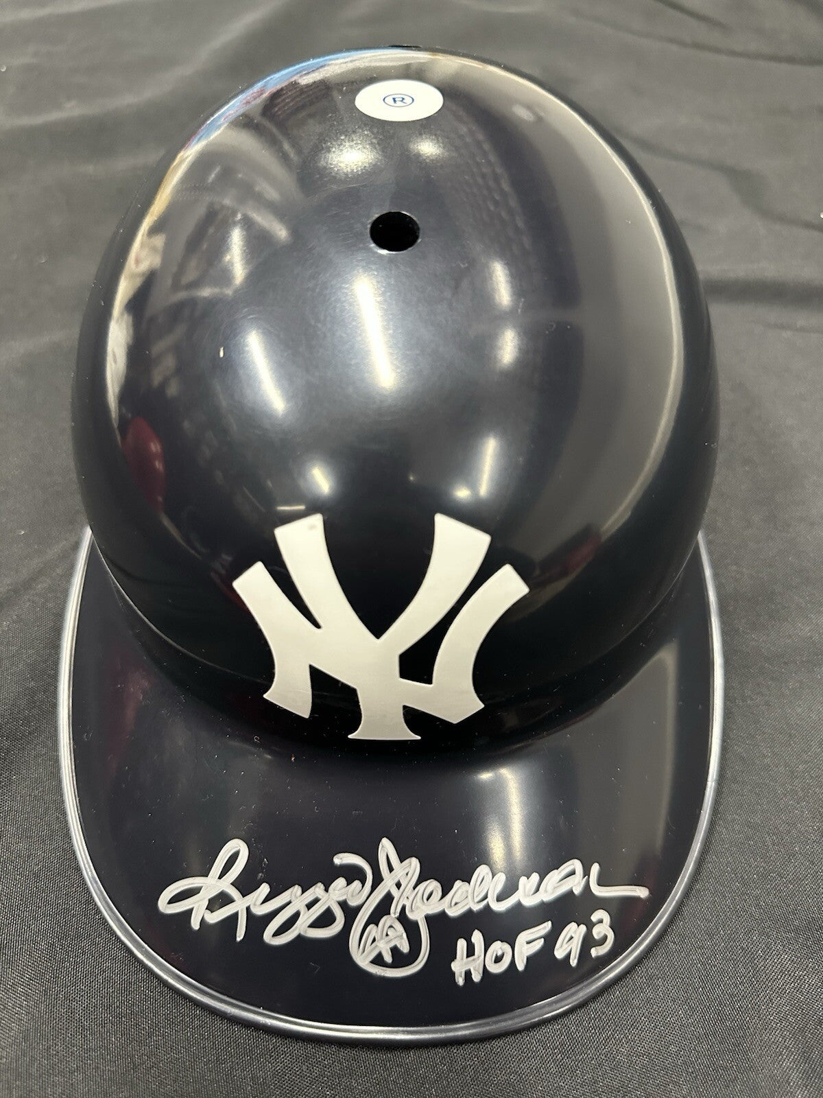 Reggie Jackson HOF 93 Signed Authentic Yankees Batting Helmet JSA