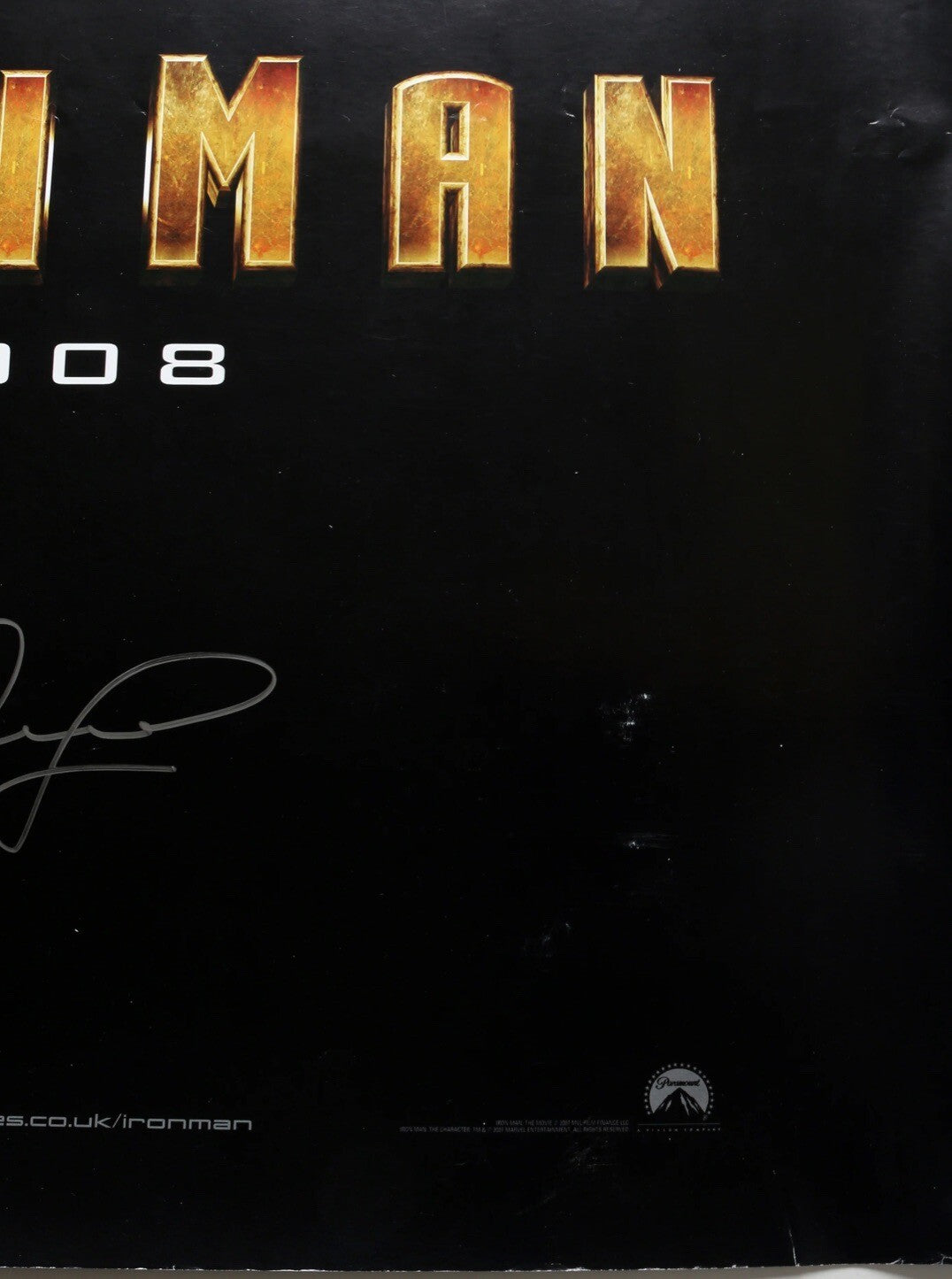 Robert Downey Jr. Signed 30x40 Iron Man British Quad Poster SWAU Holo