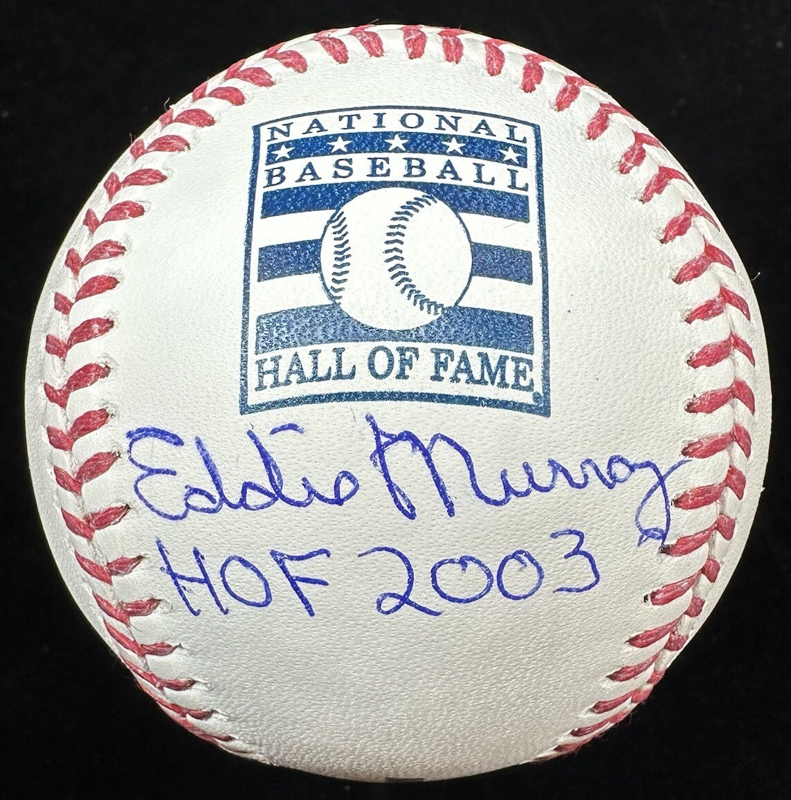 Eddie Murray HOF 2003 Signed Hall Of Fame Logo Baseball JSA