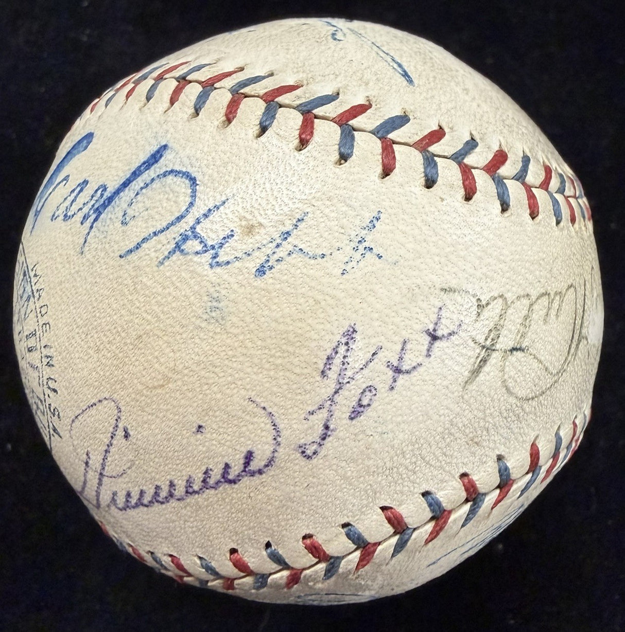 Babe Ruth Lou Gehrig Walter Johnsn Jimmie Foxx + Signed OAL Reach Baseball JSA