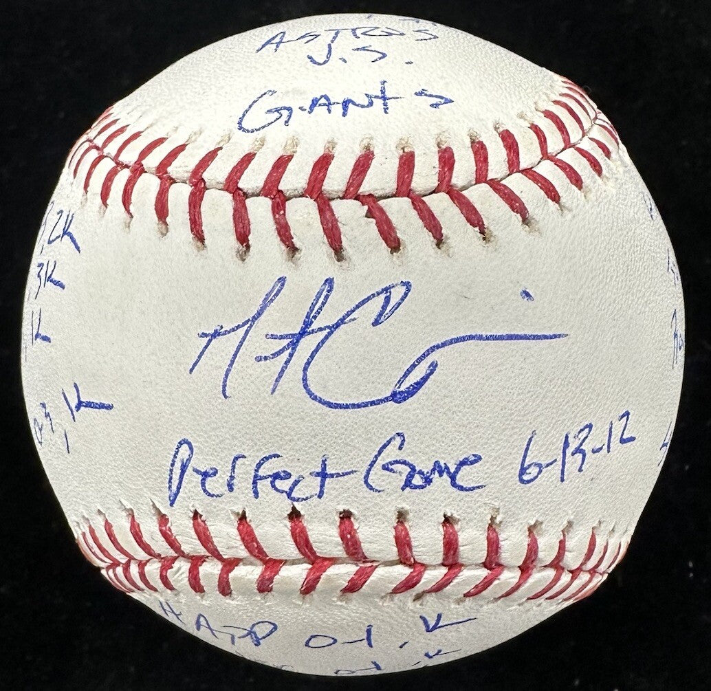 Matt Cain Perfect Game 6-13-12 Signed Stat Baseball MLB Holo