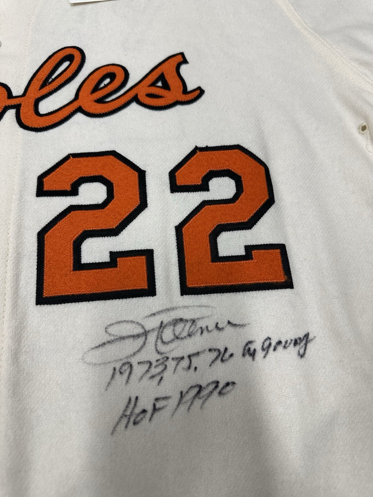 Jim Palmer HOF 90 CY 1973, 75, 76 Signed Orioles Mitchell Ness Jersey JSA