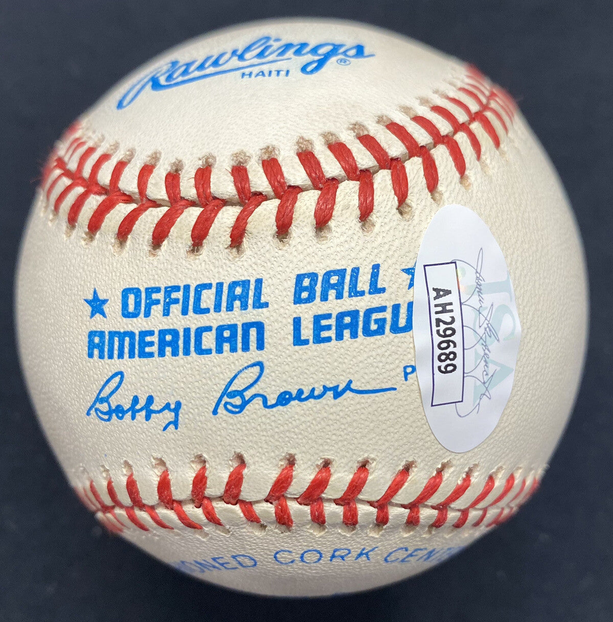 Enos Slaughter #17 1957-1958 World Series Yankees Vs. Braves Signed Baseball JSA