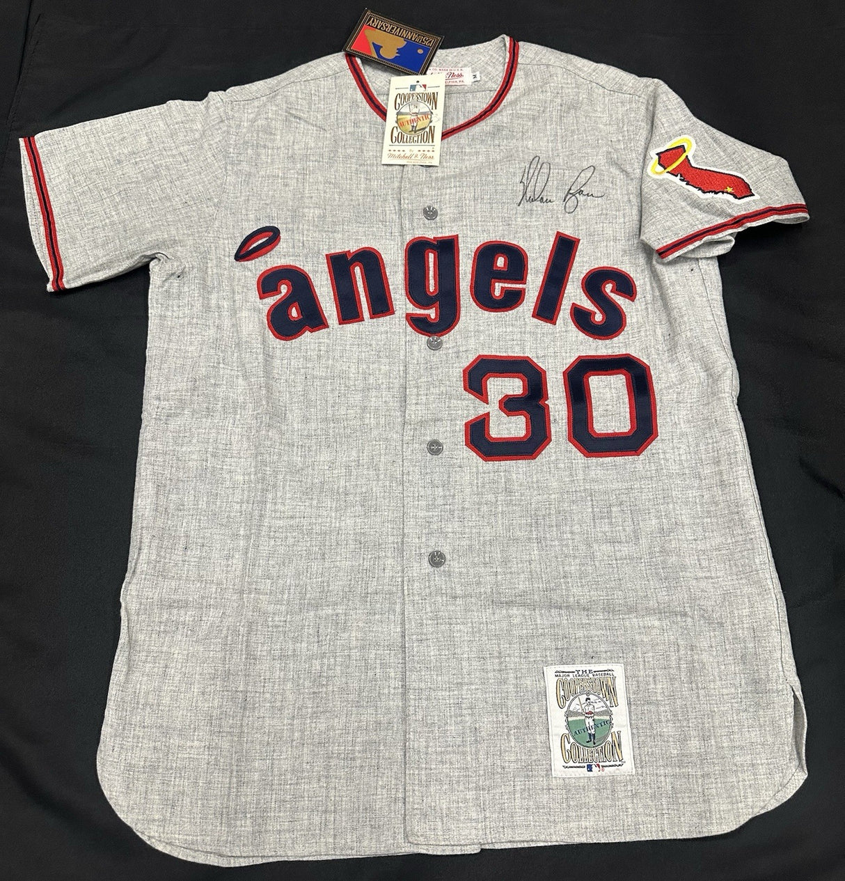 Nolan Ryan Signed Authentic California Angels Mitchell Ness Jersey PSA/DNA LOA