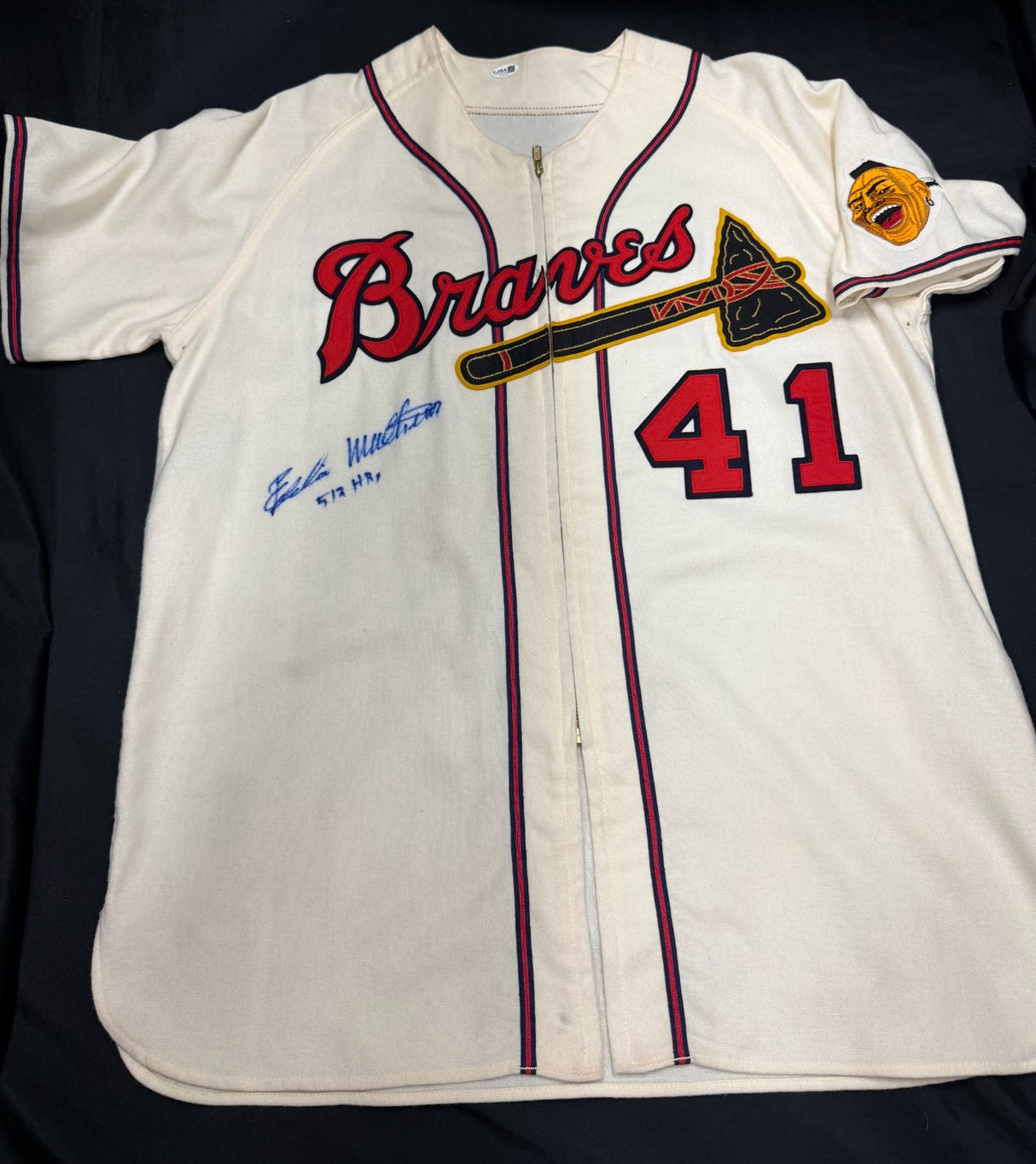 Eddie Mathews 512 HR Signed Authentic Braves M&N Jersey PSA/DNA LOA