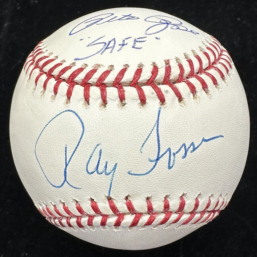 Ray Fosse Pete Rose Dual Signed 1970 ASG Baseball JSA