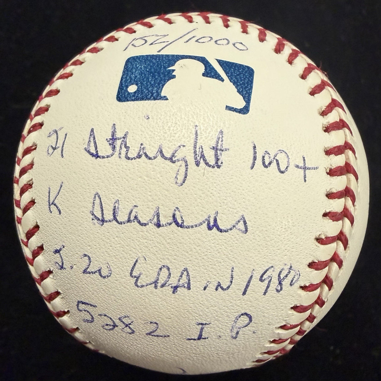 Don Sutton Signed Reggie Jackson Stat Baseball Complete Box Bag Cert
