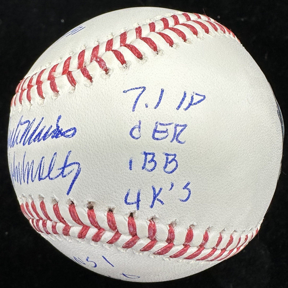 Jack Morris John Smoltz 1991 World Series Game 7 Dual Signed Stat Baseball BAS