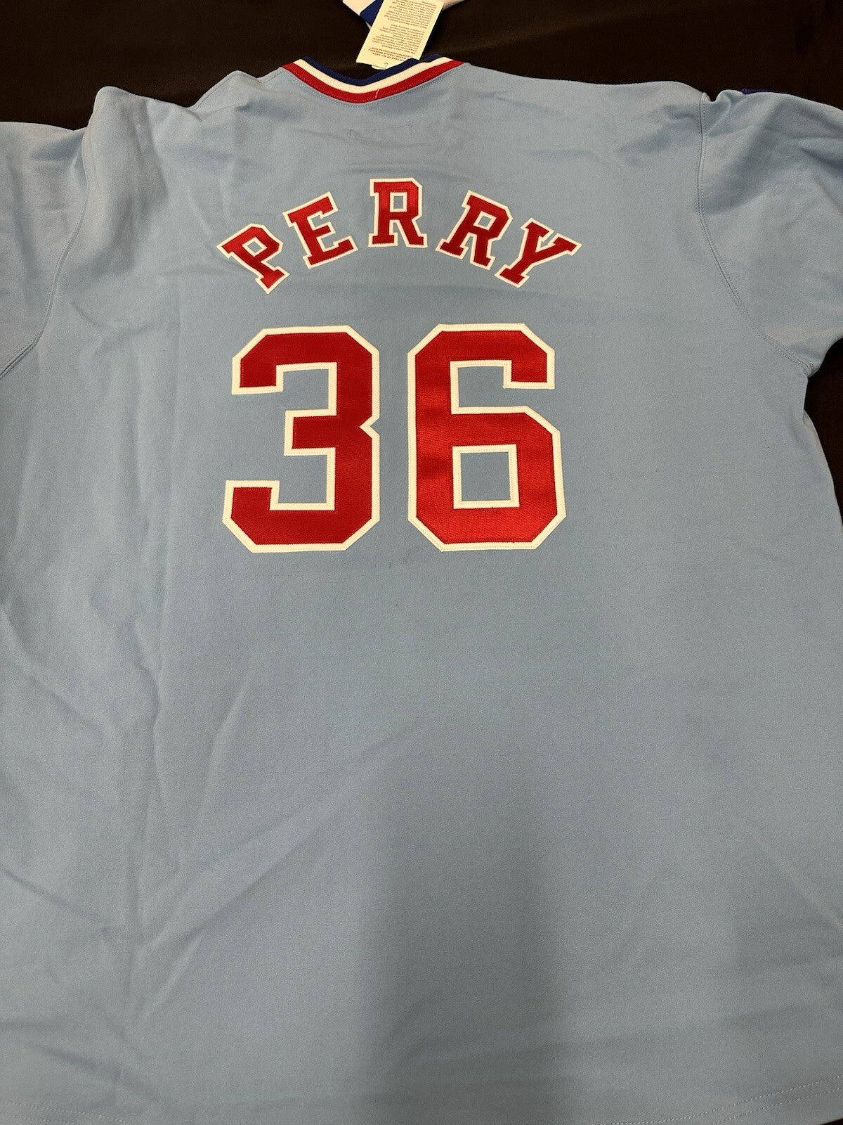 Gaylord Perry HOF 91 CY 72, 78 Signed Authentic Rangers Mitchell Ness Jersey JSA