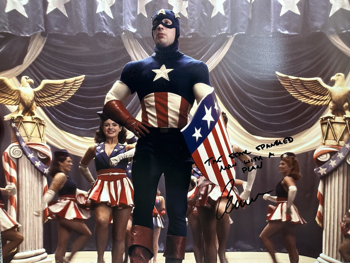 Chris Evans The Star Spangled Man With A Plan Signed Captain America 16x20 SWAU