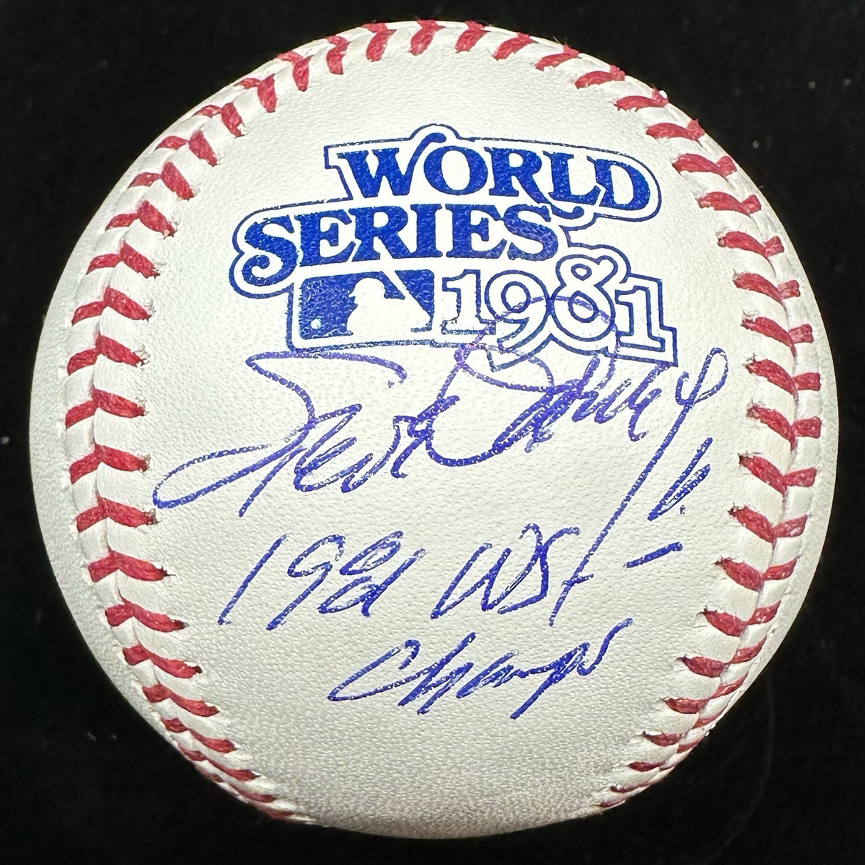 Steve Garvey 1981 WS Champs Signed 81 World Series Logo Baseball JSA