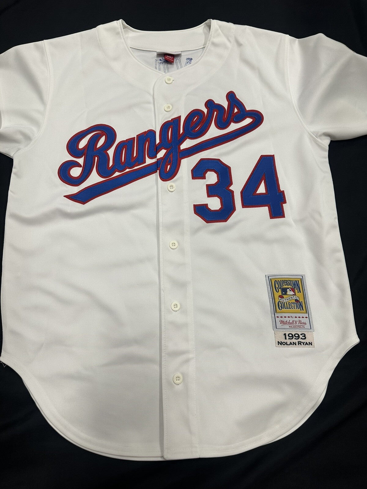 Nolan Ryan Signed Authentic Rangers Mitchell Ness Stat Jersey JSA LOA