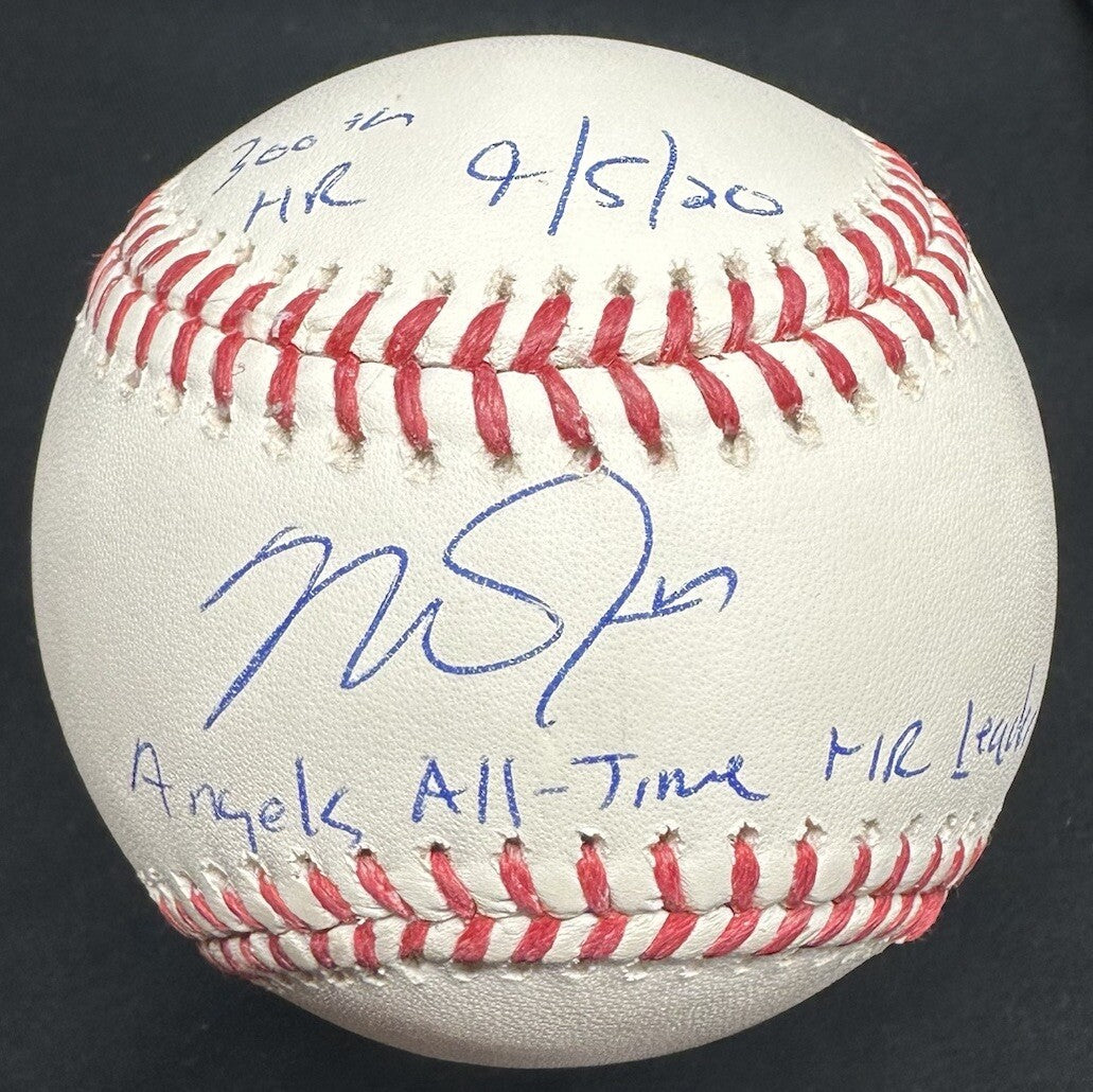 Mike Trout Angels All Time HR Leader Signed Baseball MLB Holo