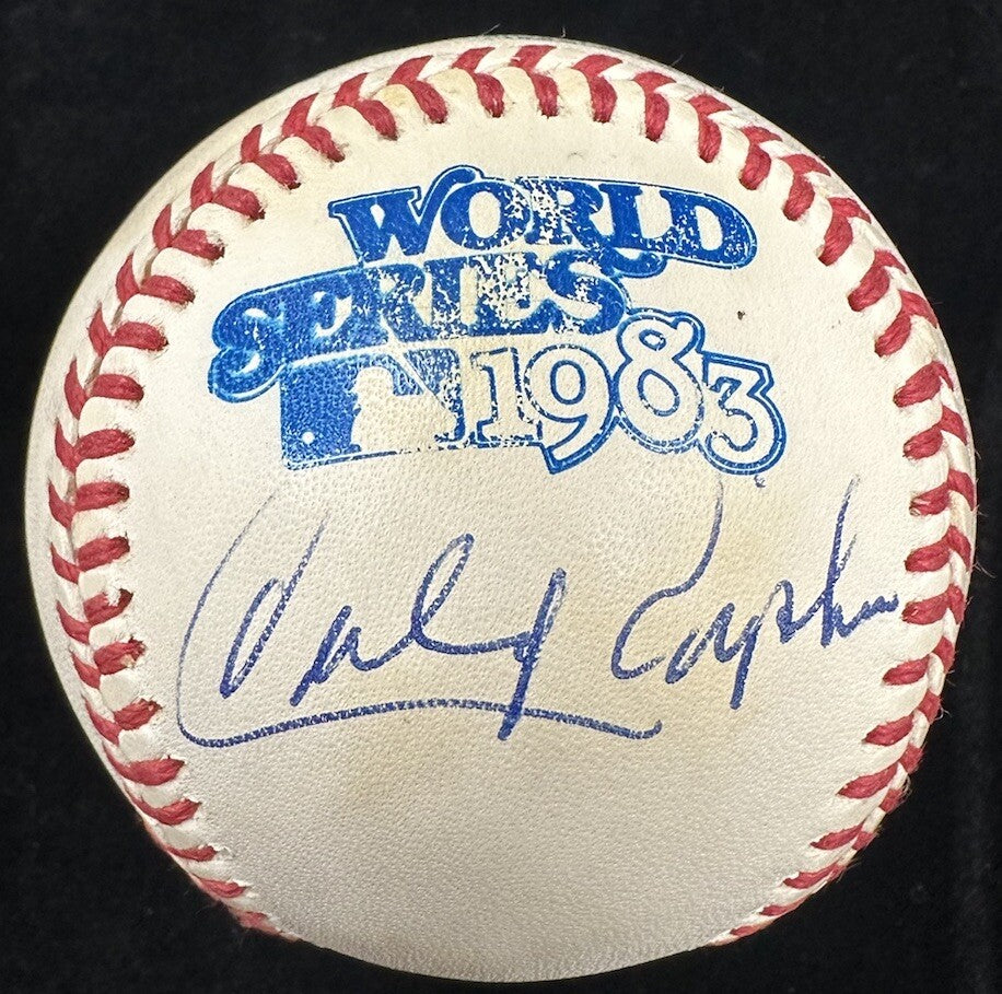 Cal Ripken Sr. Signed 1983 World Series Logo Baseball JSA