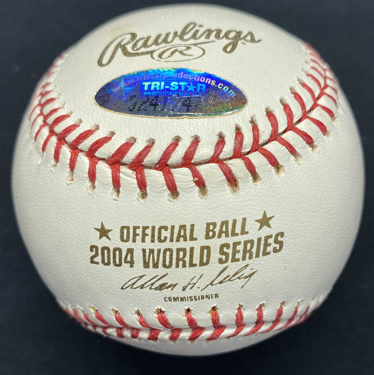 Manny Ramirez MVP Signed 2004 World Series Baseball Logo Tristar