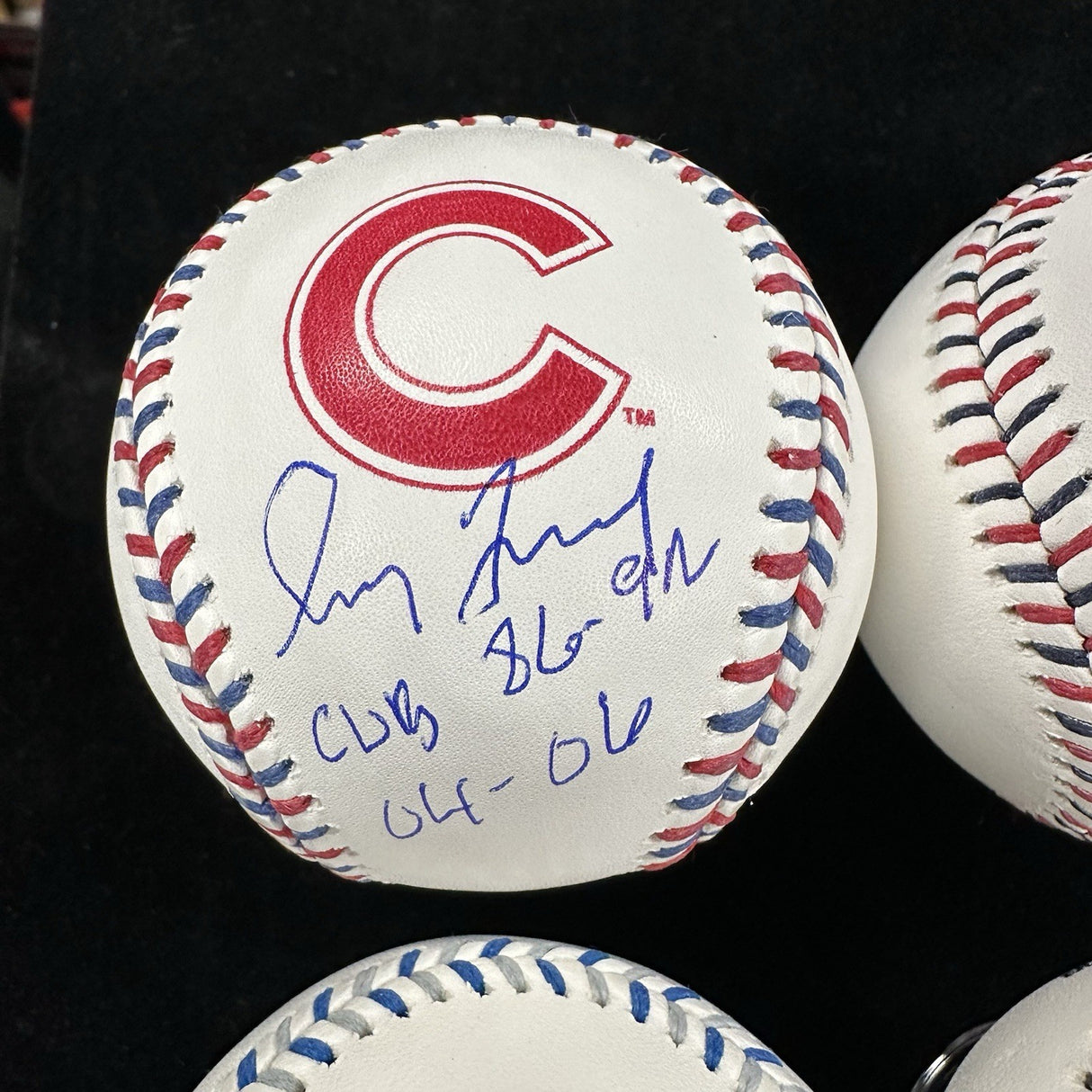 Greg Maddux Cubs Padres Braves Dodgers Signed Team Stitch Logo Baseball Set BAS