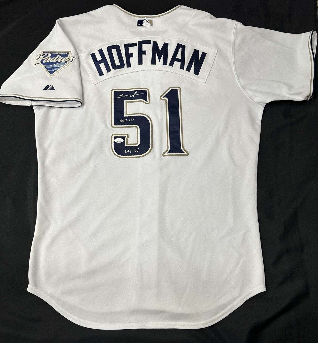 Trevor Hoffman HOF 18 602 Saves Signed Authentic Padres Jersey JSA Witness