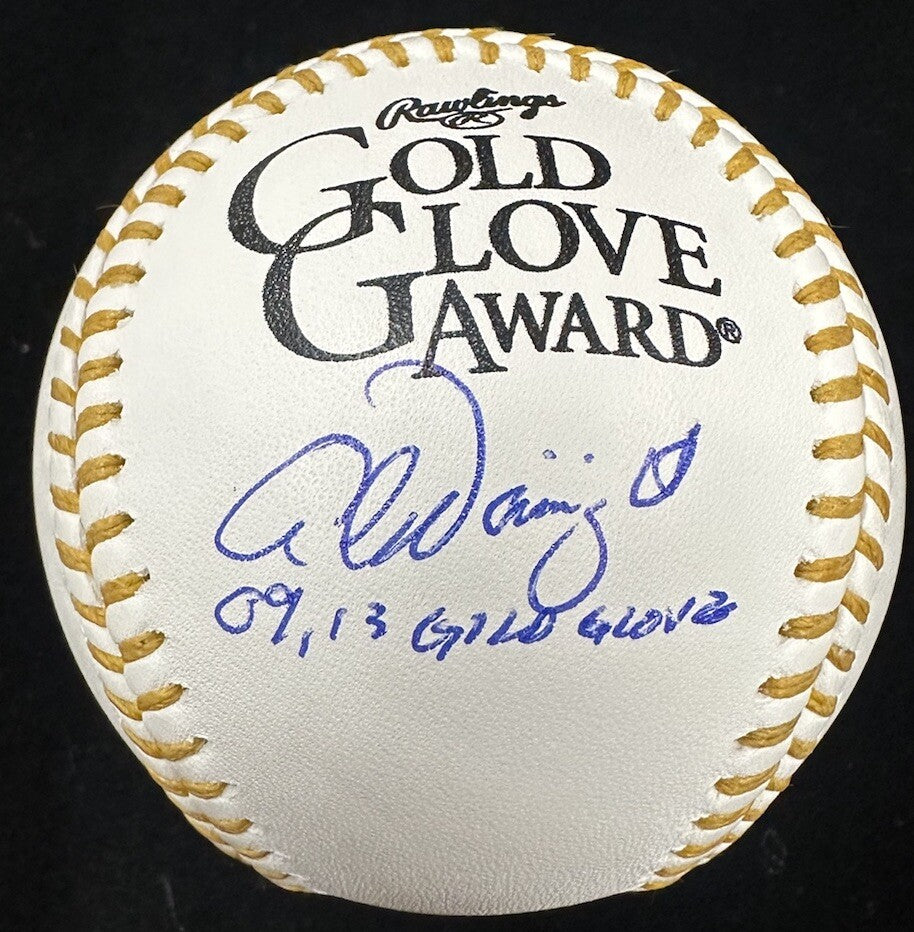 Adam Wainwright 09, 13 Gold Glove Signed GG Logo Baseball JSA
