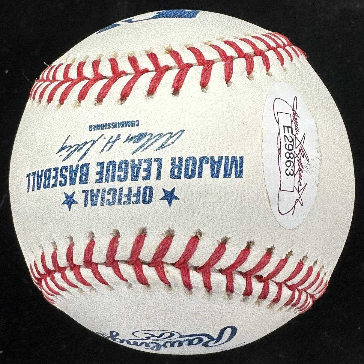 Ralph Kiner HOF 75 Signed Stat Baseball JSA