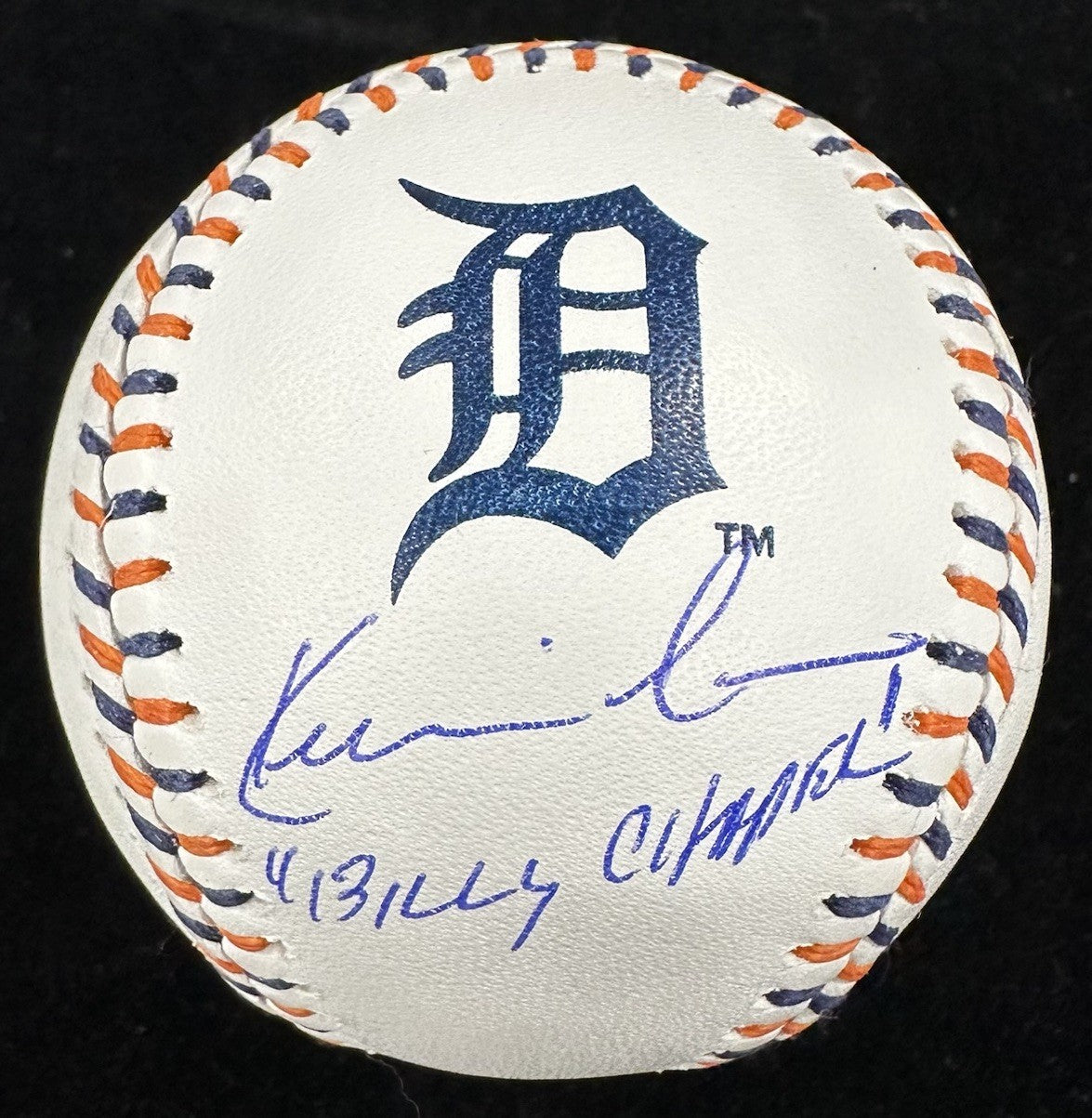 Kevin Costner Billy Chapel Signed Detroit Tigers Team Stitch Logo Baseball SWAU