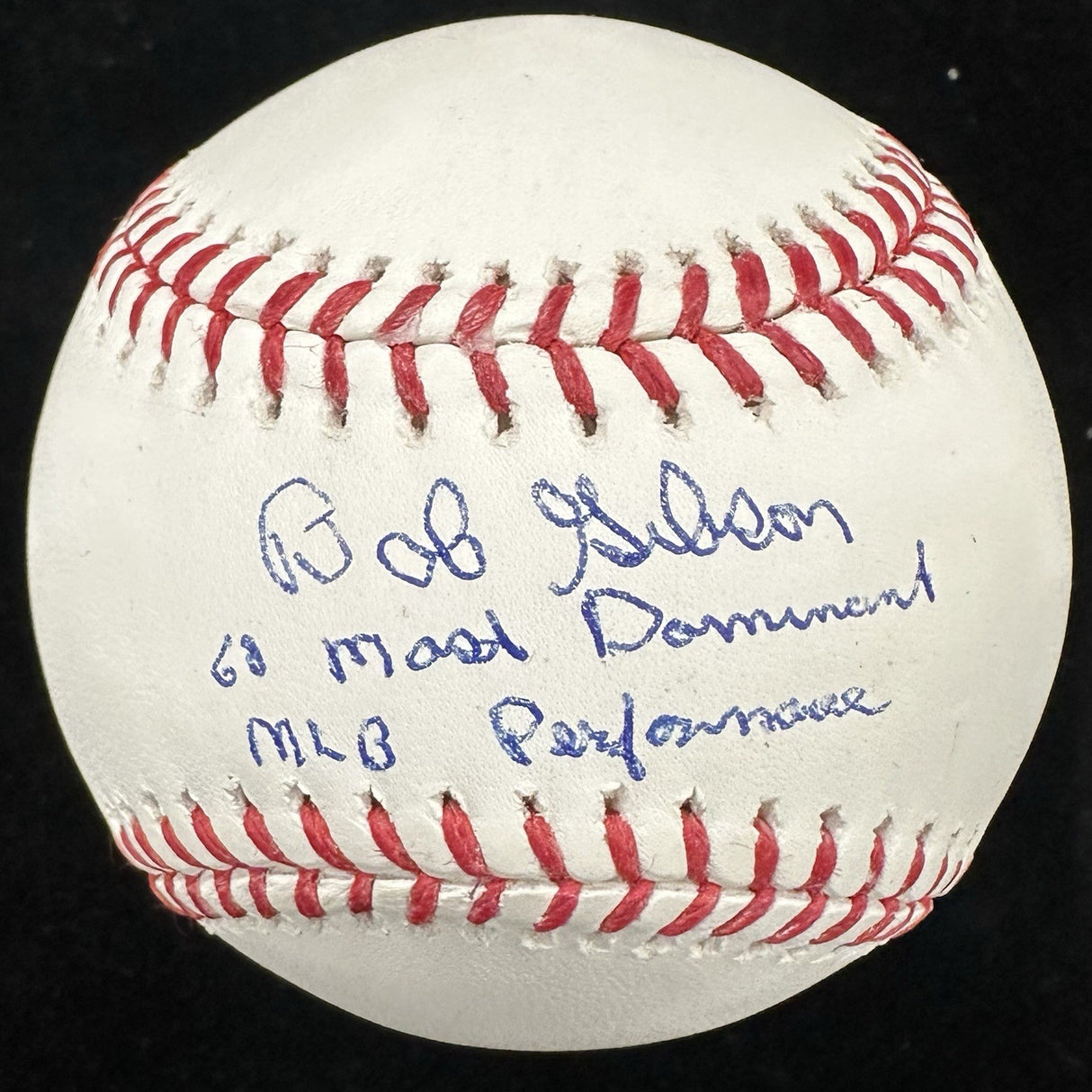 Bob Gibson 1968 Most Dominant Performance Signed Baseball JSA