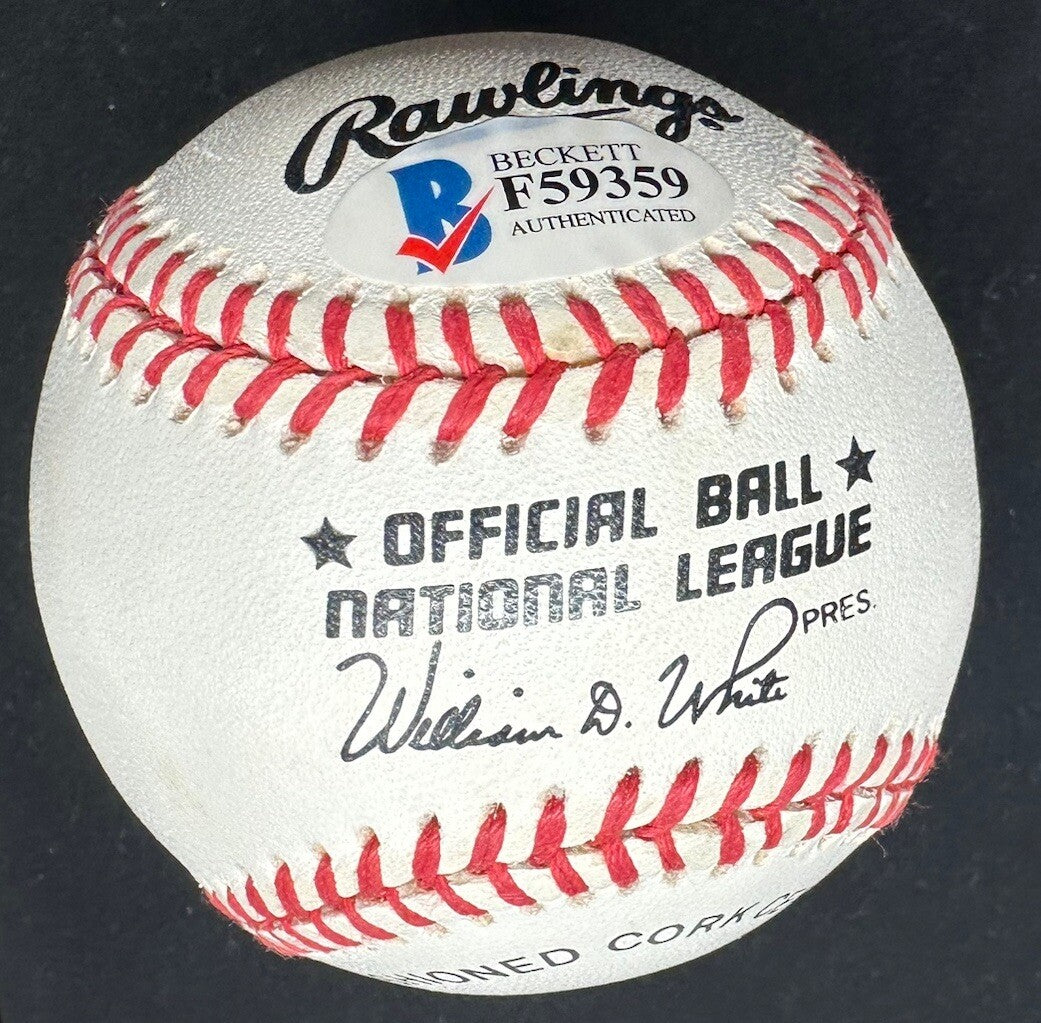 Richie Ashburn HOF 95 OF Phillies Signed Baseball Beckett BAS