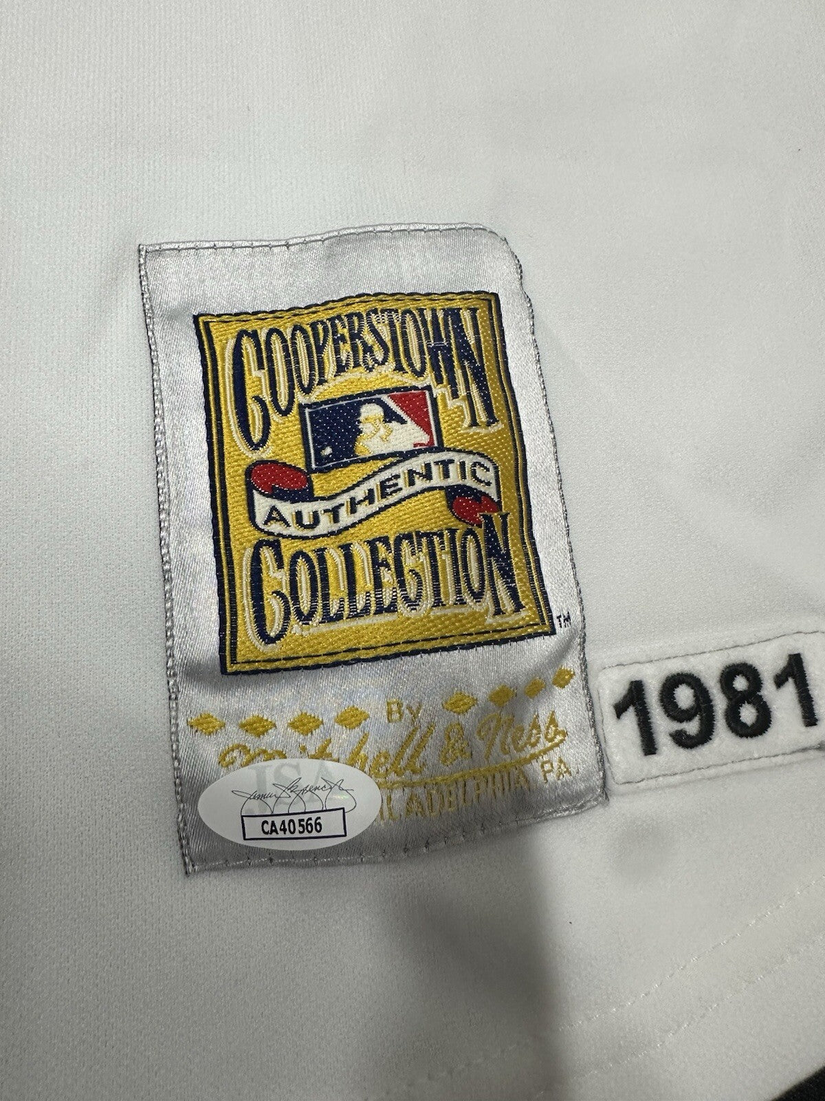 Phil Niekro Stat Signed Braves Mitchell & Ness Jersey JSA