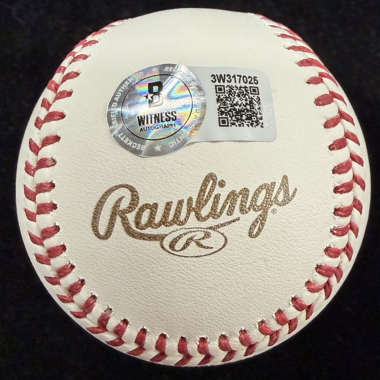 Edgar Renteria 2010 WS MVP Signed World Series Stat Baseball Beckett Witness BAS