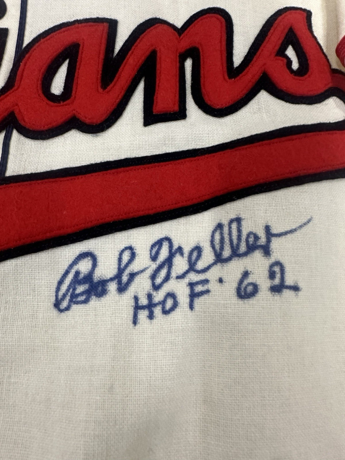 Bob Feller HOF 62 Signed Authentic Indians Mitchell Ness Jersey PSA LOA