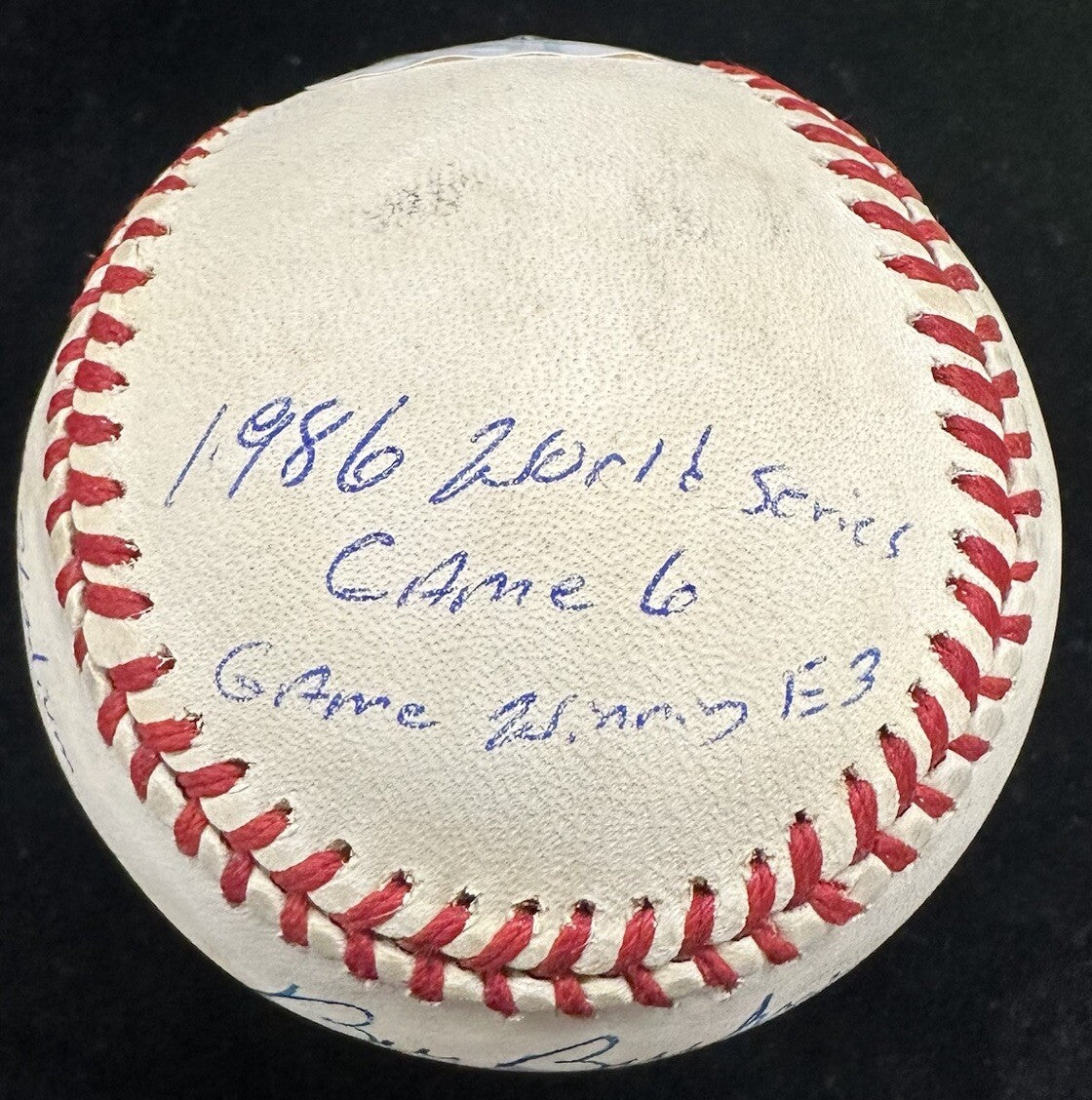 Mookie Wilson Bill Buckner 1986 WS Game 6 Stat Story Signed Baseball JSA PSA