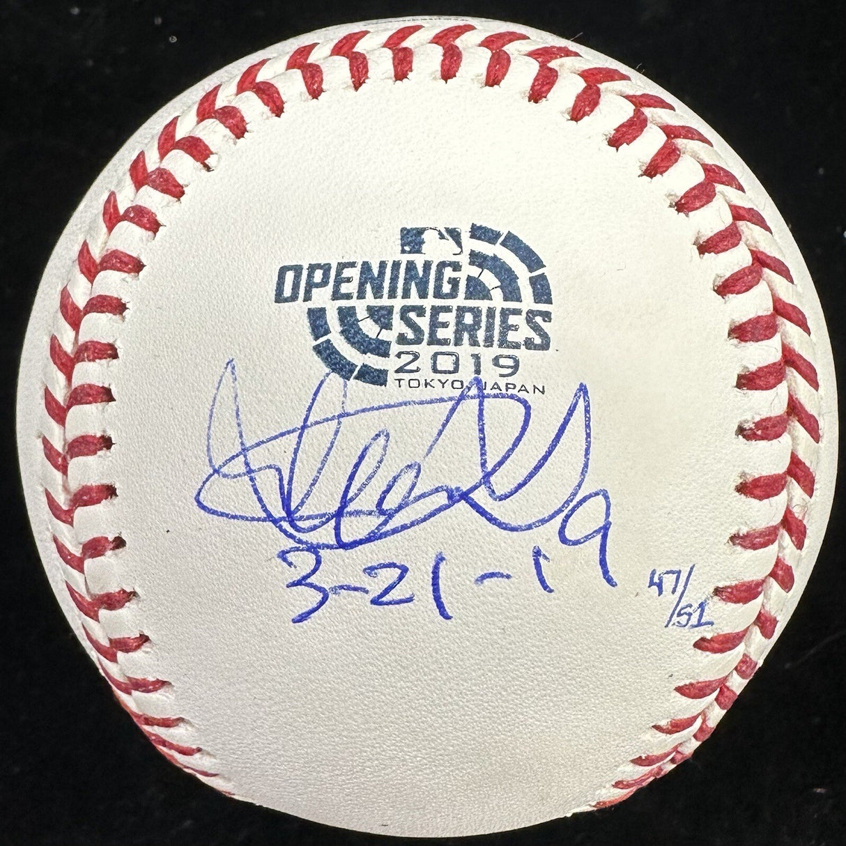 Ichiro Suzuki 3-21-19 Signed 2019 Opening Series Logo Baseball Steiner Sports