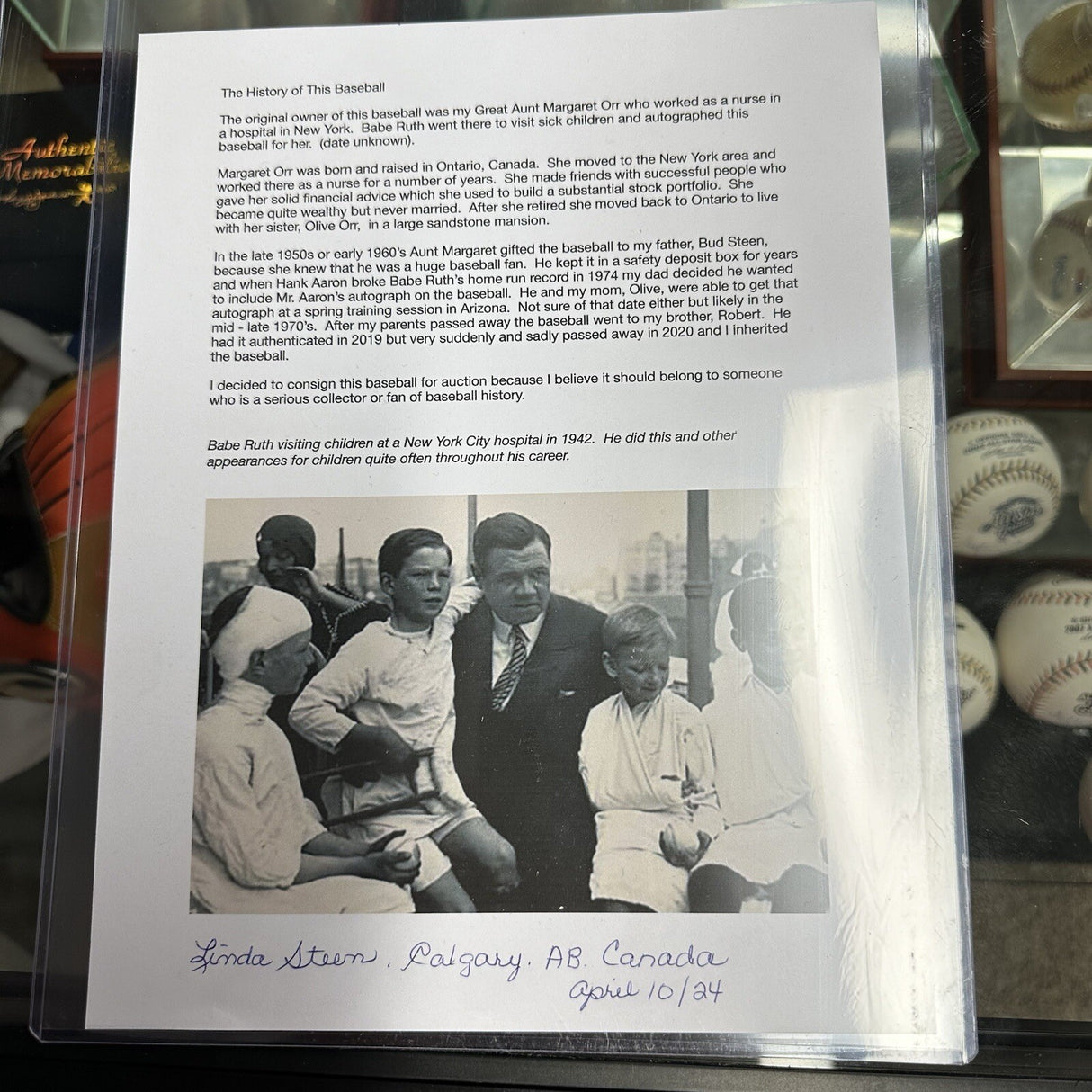 Babe Ruth & Hank Aaron Dual Signed Spalding Ruth HR Special Baseball PSA/DNA LOA