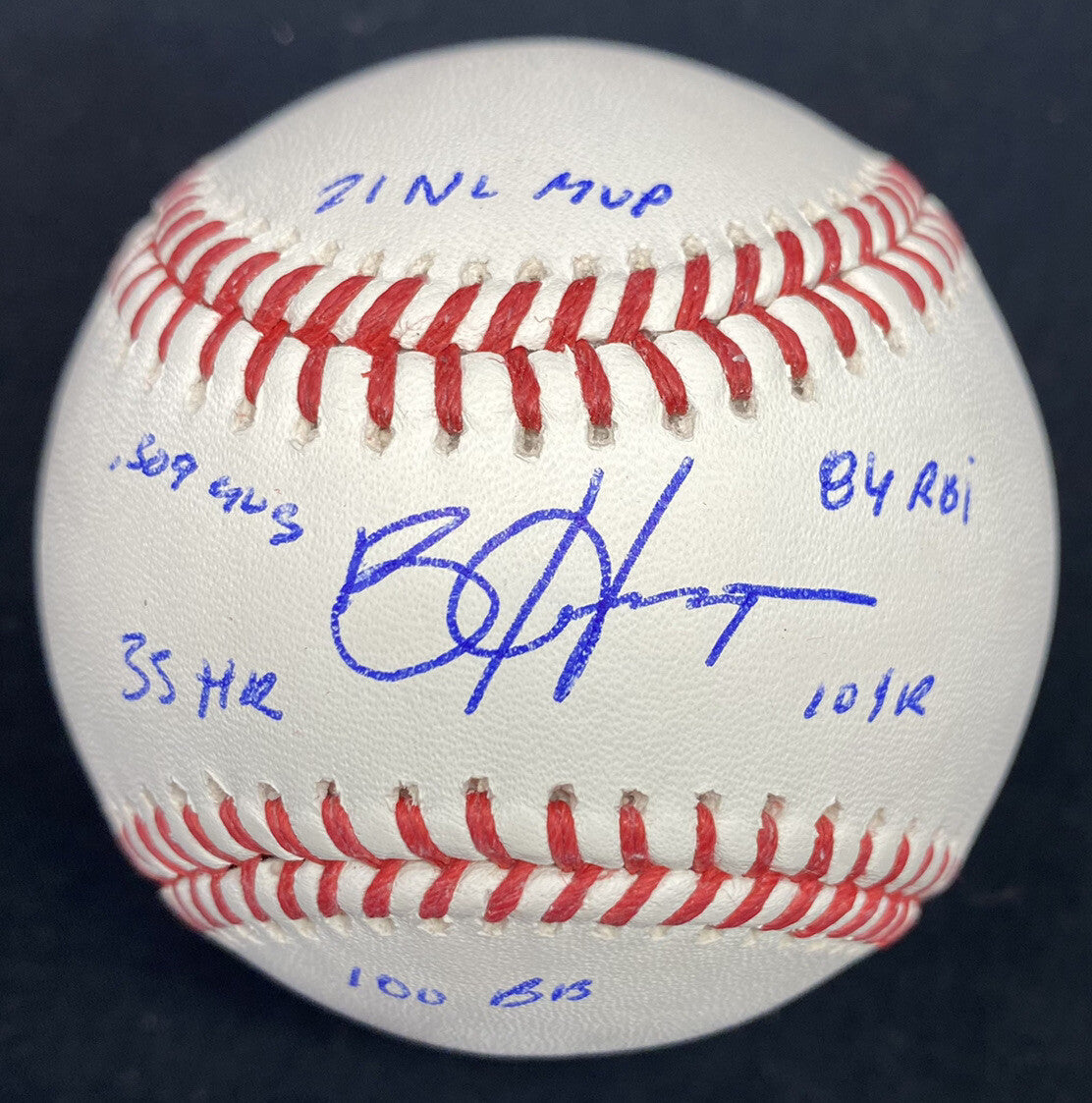 Bryce Harper 2021 NL MVP Signed Stat Baseball MLB Holo Fanatics