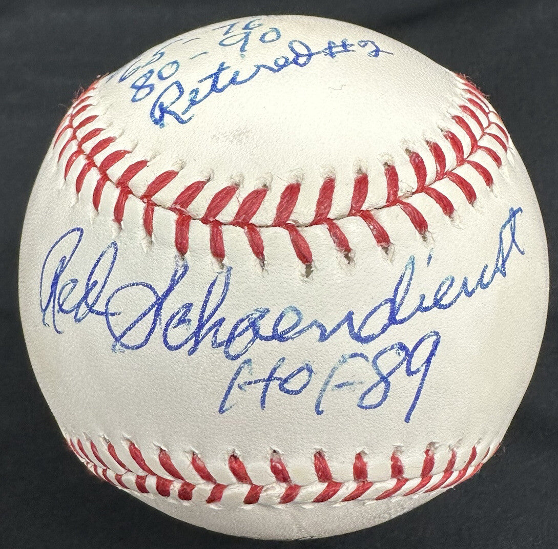 Red Schoendienst HOF 89 Signed Stat Baseball JSA Witness