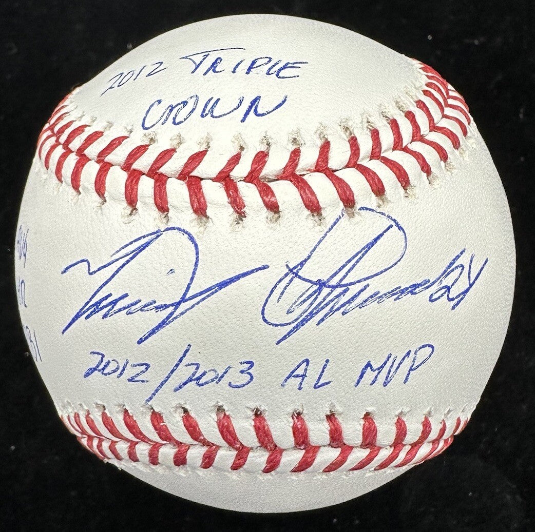 Miguel Cabrera 2012, 2013 AL MVP 2012 Triple Crown Signed Stat Baseball Beckett