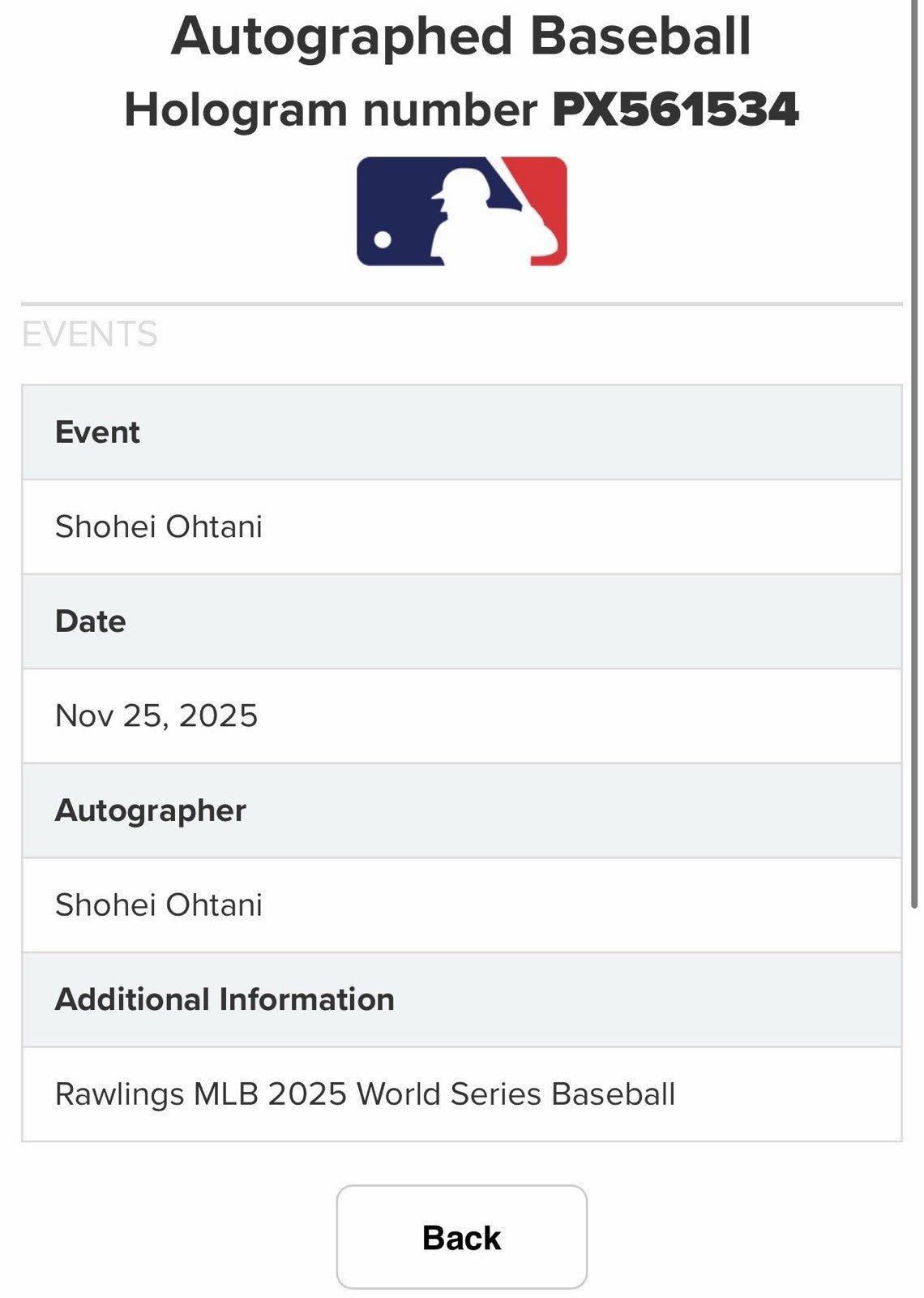 Shohei Ohtani Signed 2025 World Series Logo Baseball MLB Holo Fanatics LE 2/5