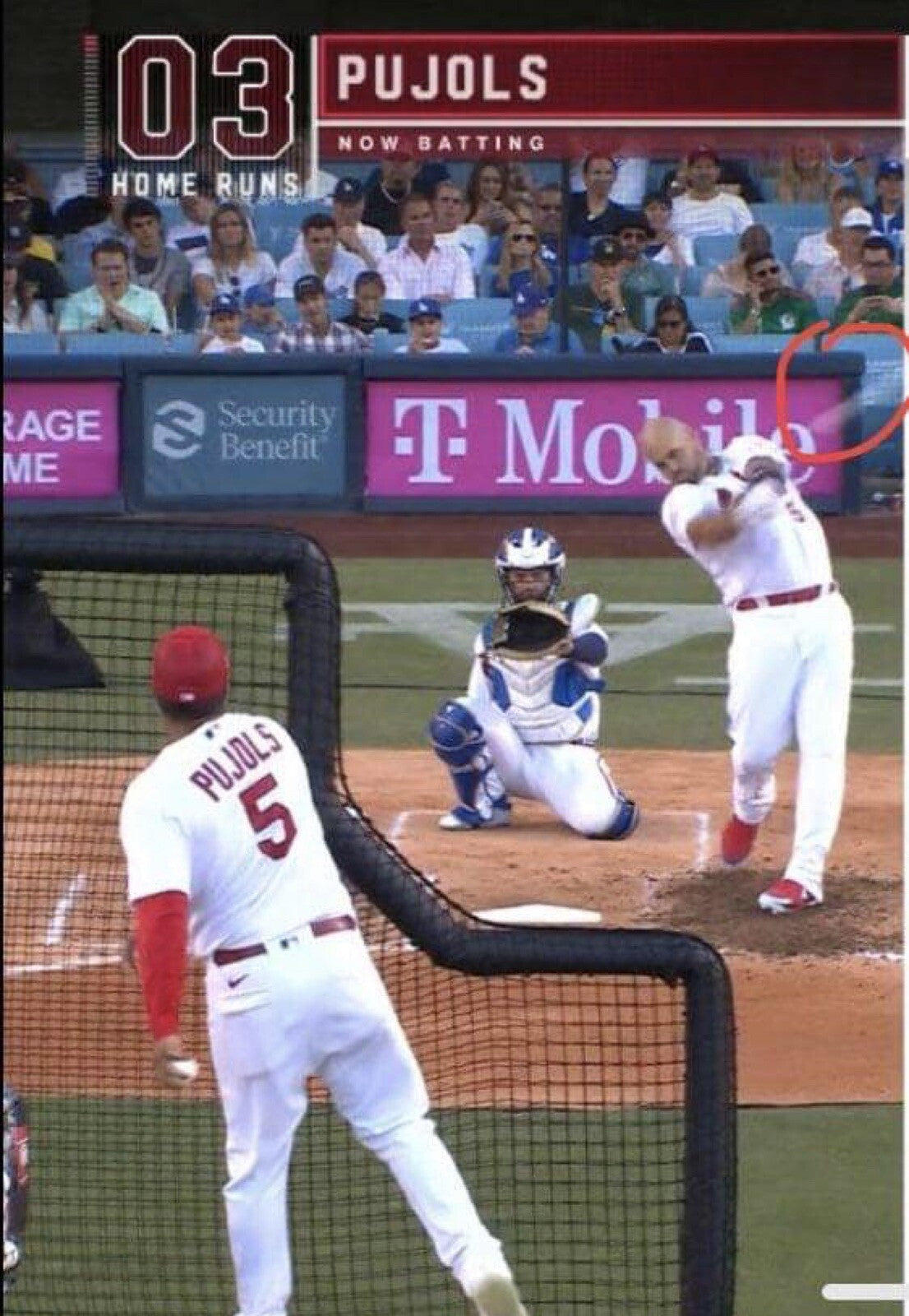 Albert Pujols Game Used 2022 Home Run Derby Round 2 HR #5 MLB Hologram