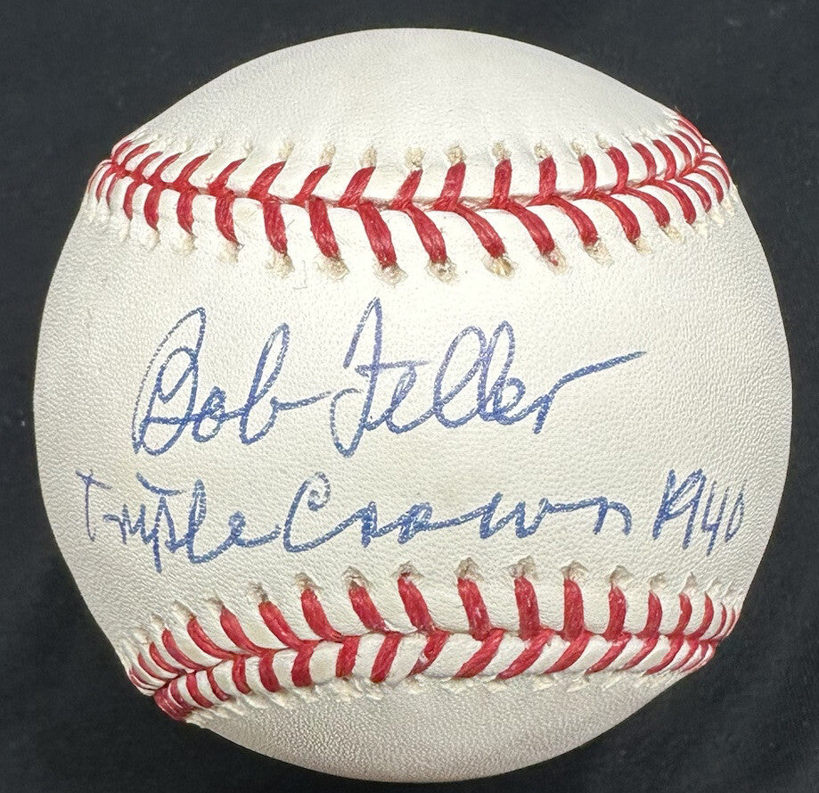 Bob Feller Triple Crown 1940 Signed Baseball Steiner Sports Holo