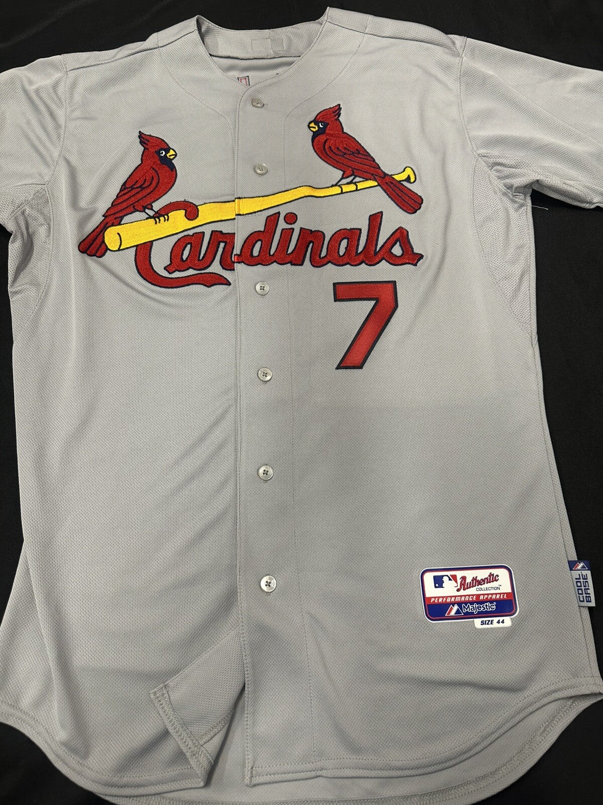 Matt Holliday Authentic Cardinals Majestic Road Jersey Size 44 Unsigned