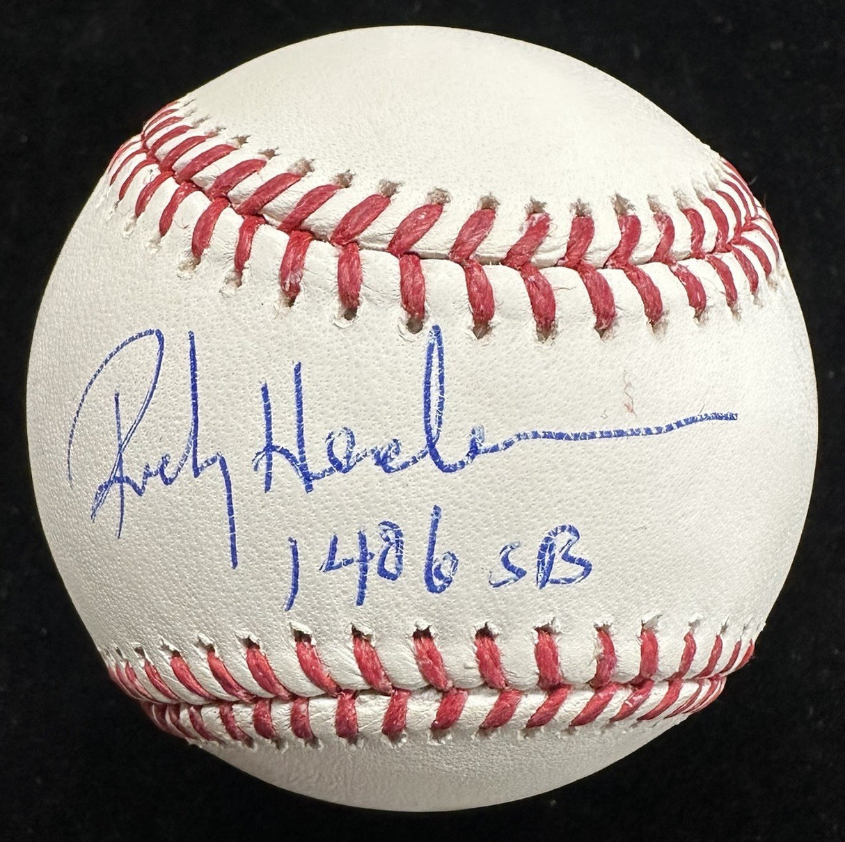 Rickey Henderson 1,406 SB Stolen Bases Signed Baseball Beckett BAS Holo