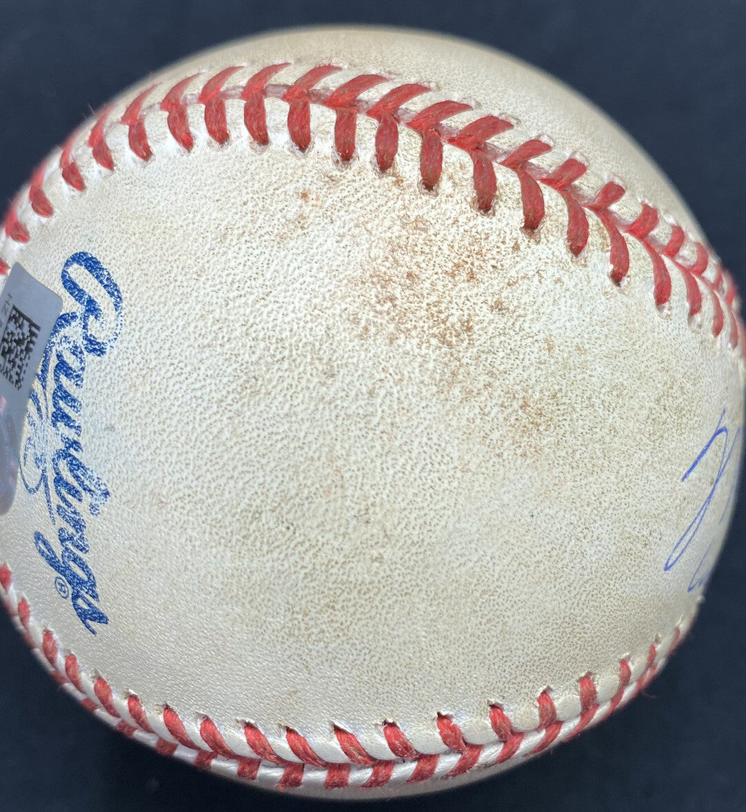 Mike Trout Game Used Career Hit #713 Double Signed MLB Holo