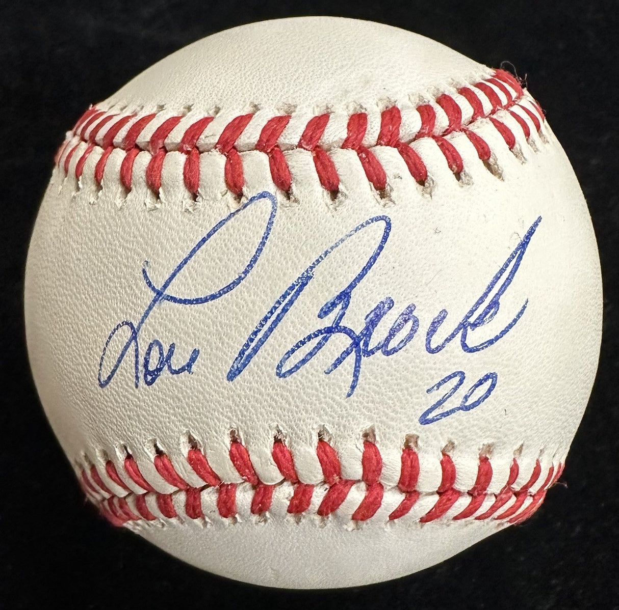 Lou Brock #20 Signed Baseball JSA