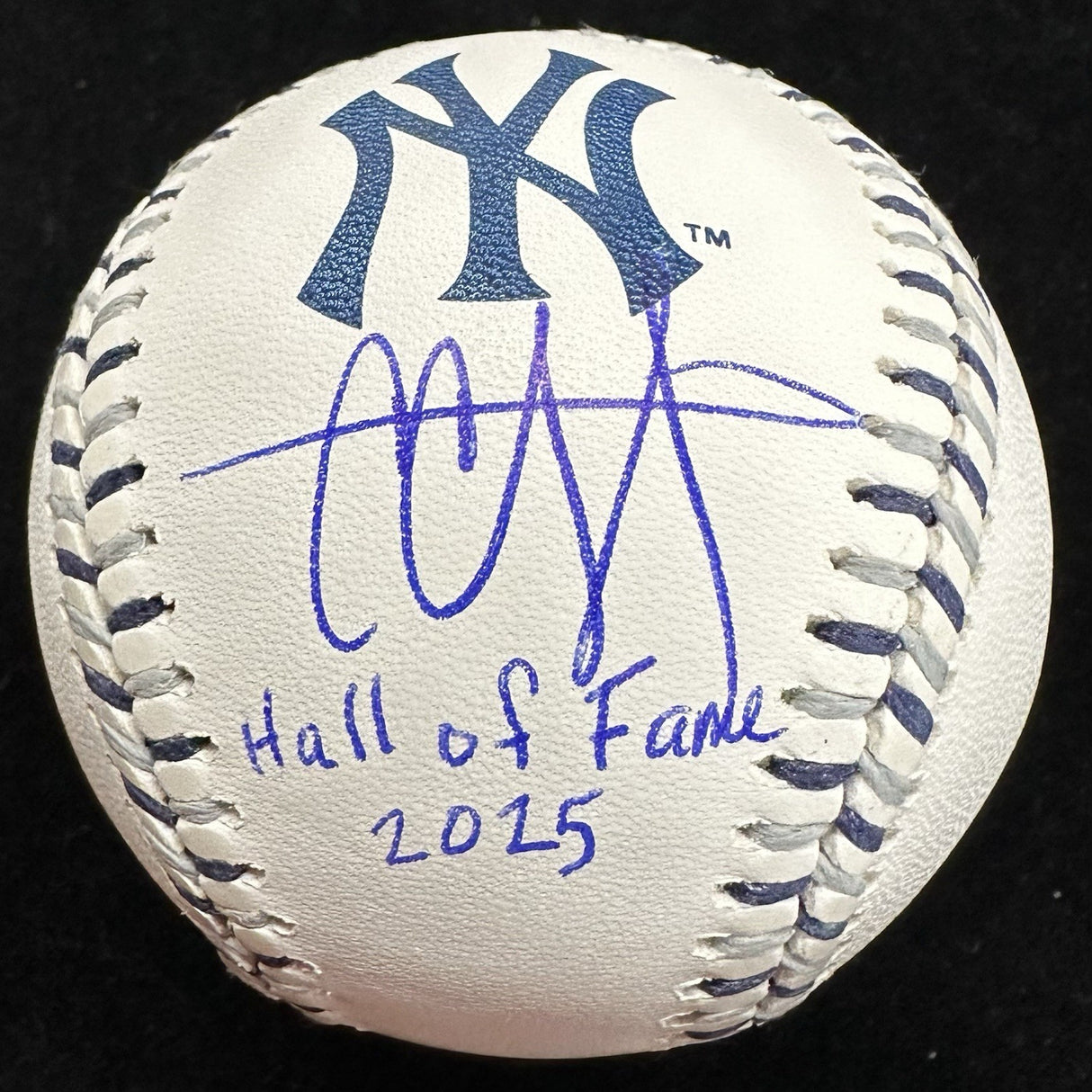 CC Sabathia Hall Of Fame 2025 Signed Yankees Team Stitched Logo Baseball JSA