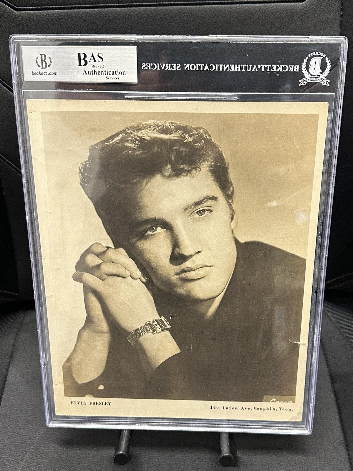 Elvis Presley Signed 1955 Sun Records Promo 8x10 Beckett Encapsulated