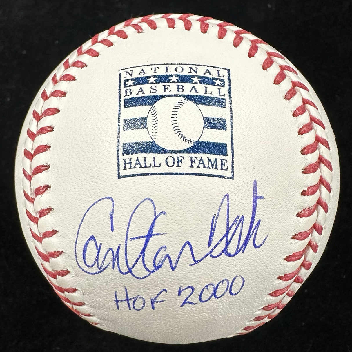 Carlton Fisk HOF 2000 Signed Hall Of Fame Logo Baseball MLB Holo Fanatics