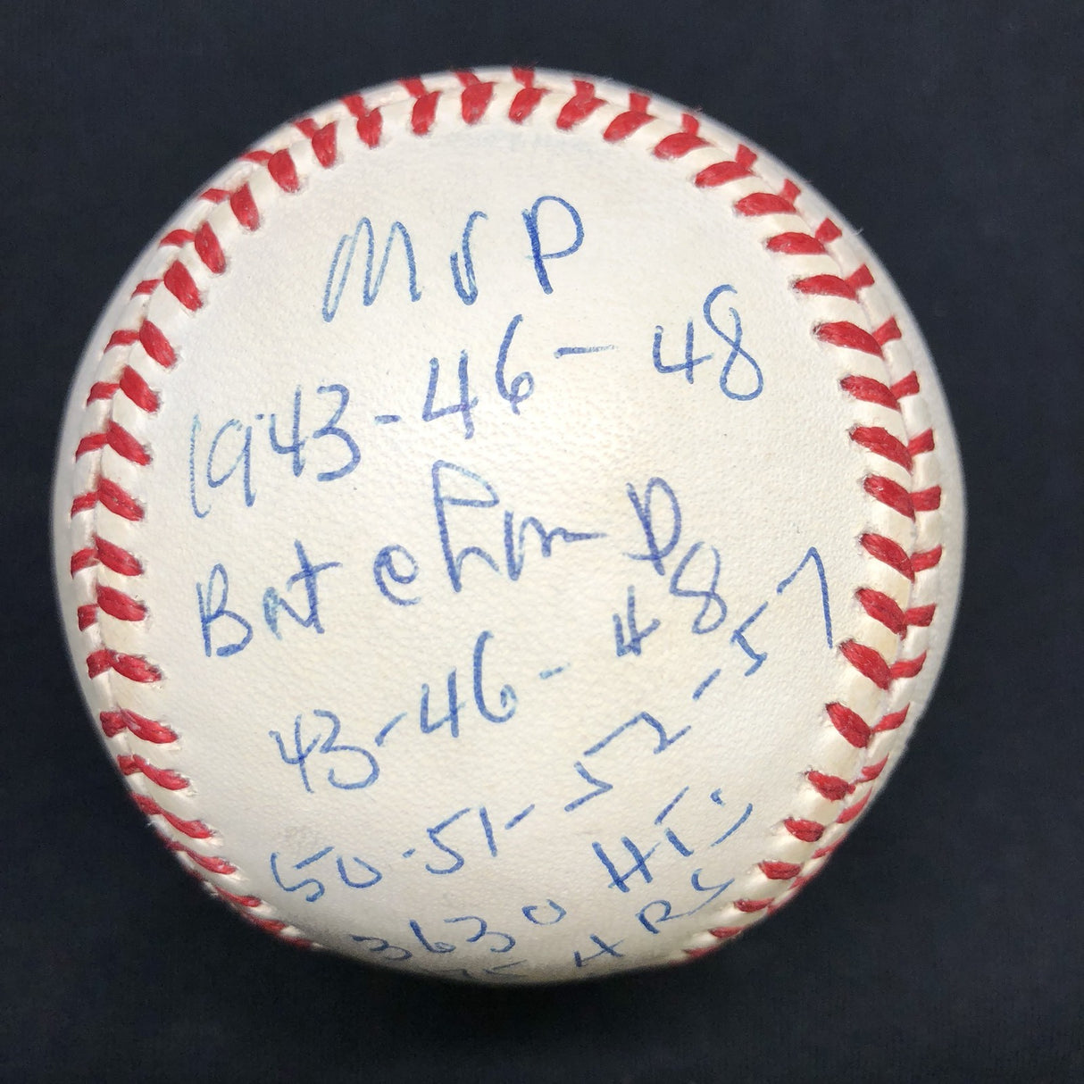 Stan “The Man” Musial #6 HOF MVP Batting Titles Stat Signed Baseball PSA/DNA