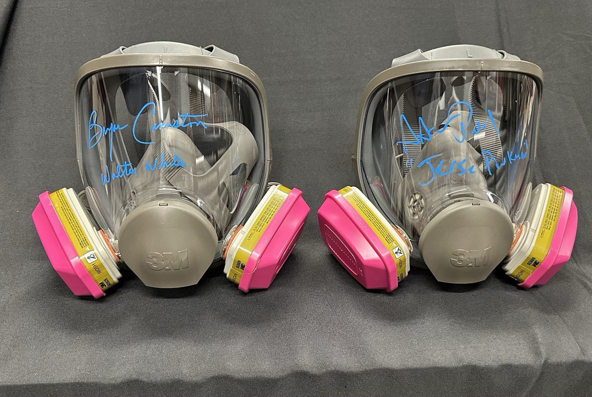 Bryan Cranston Aaron Paul Signed Breaking Bad Mask Set SWAU Holo
