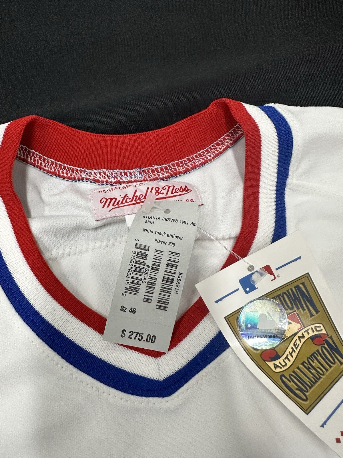 Phil Niekro Stat Signed Braves Mitchell & Ness Jersey JSA