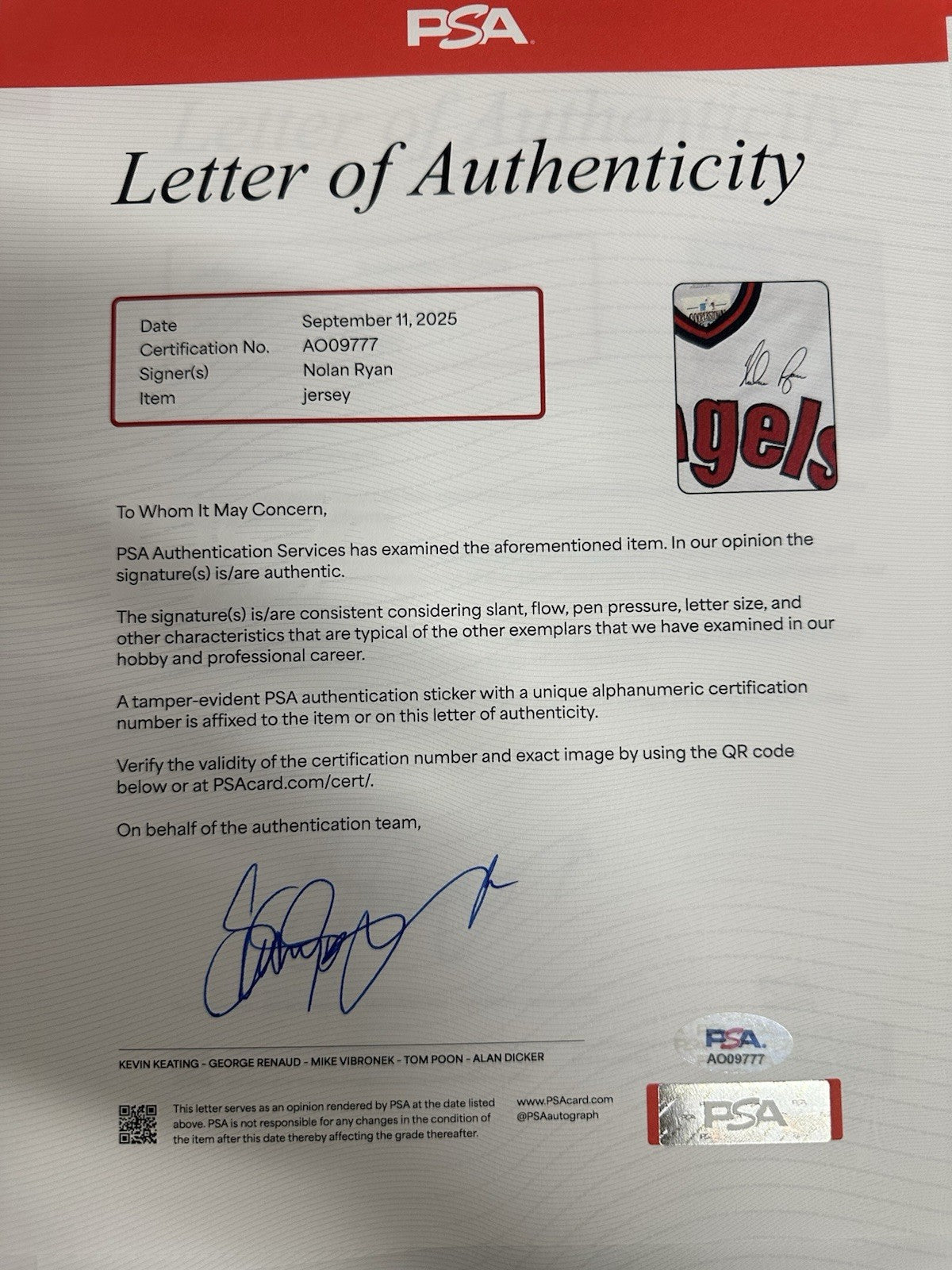 Nolan Ryan Signed Authentic California Angels Mitchell Ness Jersey PSA/DNA LOA