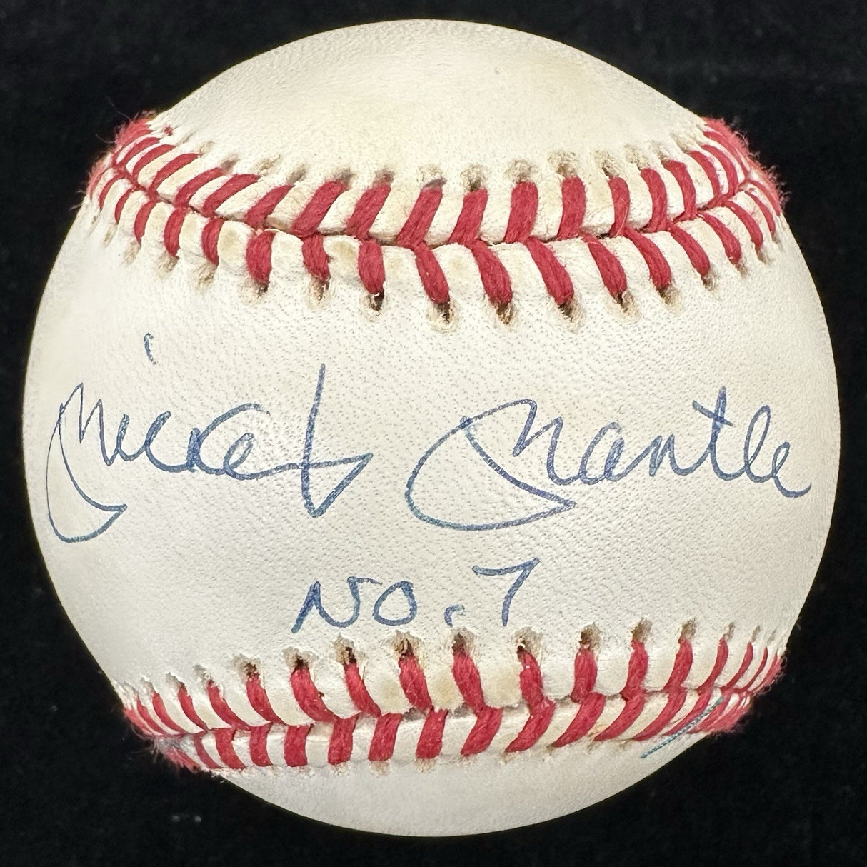 Mickey Mantle No. 7 Signed Baseball Complete Upper Deck UDA Holo, Bag, Box, Cert